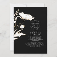 Gold Wildflowers Black and White Birthday Party