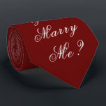 Gold Will You Marry Me Proposal Script Elegant Red Tie<br><div class="desc">Gorgeous and elegant “Will You Marry Me?” Red neck tie. Throw a proposal party! How fun would that be? Wear this tie and see how long it is before she realises what the message is. Such a great memory to make. This will positively make your proposal a truly memorable and...</div>