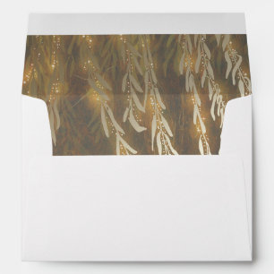 Gold Willow Branches Glamour Vintage Wedding Envelopes