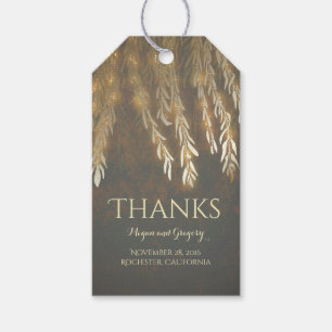 Gold Willow Tree Vintage String Lights Wedding Gift Tags