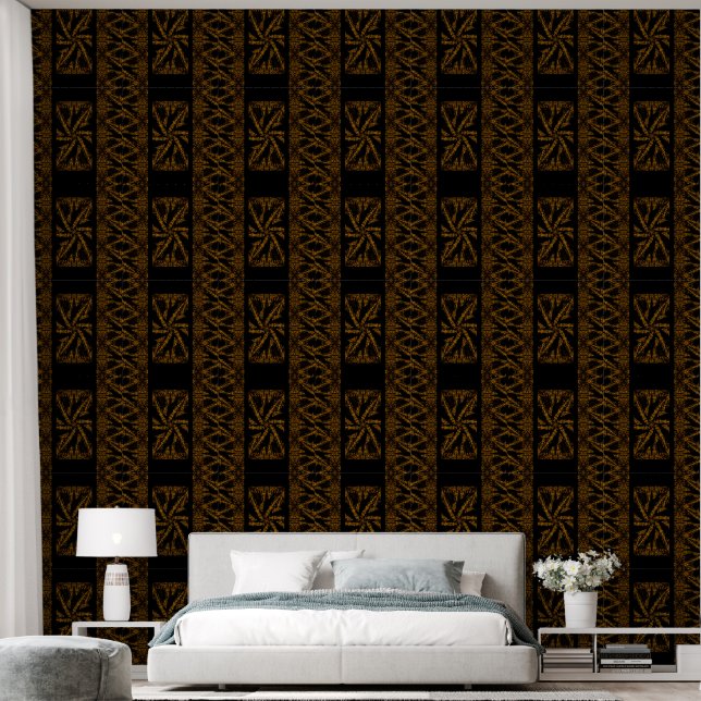Gold Wind Flower Wallpaper (Bedroom)