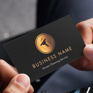 Gold Window Cleaning Logo Cleaner Sparkling Business Card