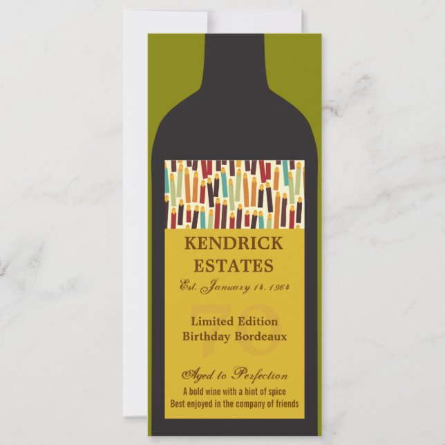 Gold Wine Bottle Party Invitation (Front)