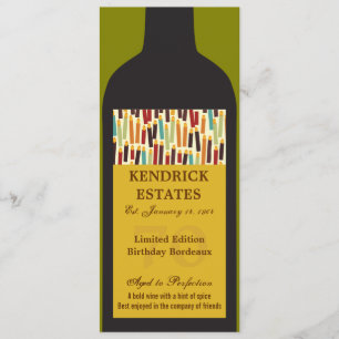 Gold Wine Bottle Party Invitation