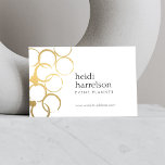 Gold Wine Stains Party Planner Business Card<br><div class="desc">Abstract gold rings imply stains left over from bottles and glasses at a party on this unique party planner,  event planner business card template. © 1201AM CREATIVE</div>