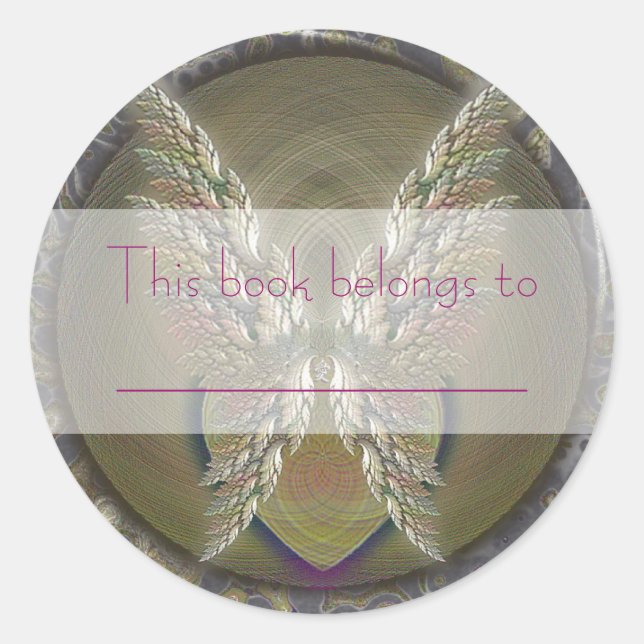 Gold Winged Heart Classic Round Sticker (Front)