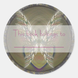 Gold Winged Heart Classic Round Sticker
