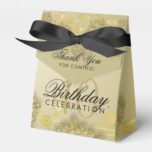 Gold Winter 40th Birthday Thank You Favour Box