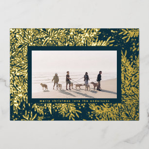 Gold Winter Blue Christmas SnowFlake Photo Frame