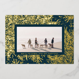 Gold Winter Blue Christmas SnowFlake Photo Frame