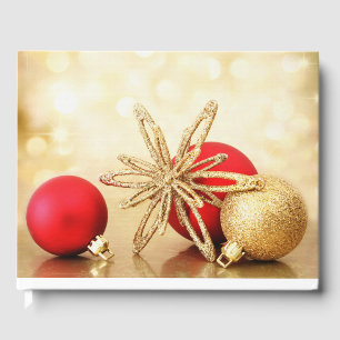 Gold Winter Christmas Wedding Guest Book