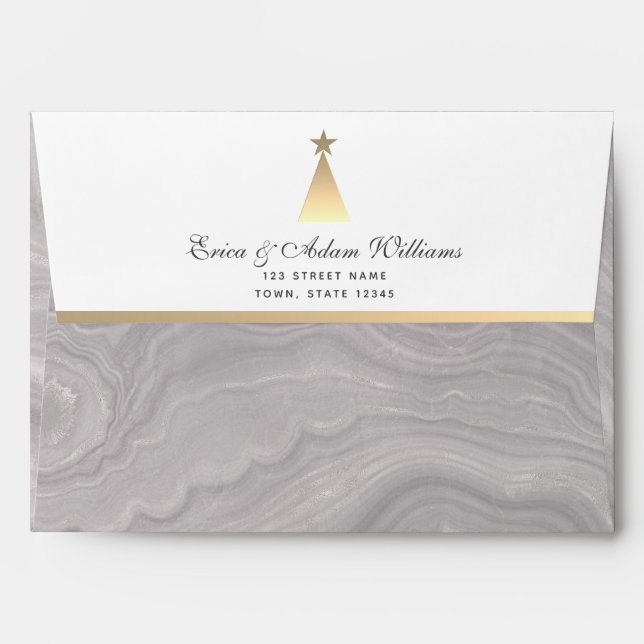 Gold Winter Holidays Envelope (Back (Top Flap))