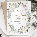 Gold Winter Snowy Onederland 1st Birthday Invitation<br><div class="desc">Snowy Winter Forest Snowflakes Onederland Birthday Invite.
Winter Onederland Birthday Invitation.</div>