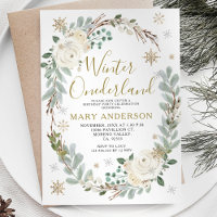 Gold Winter Snowy Onederland 1st Birthday