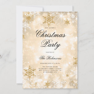 Gold Winter Wonder Holiday Invite Program & Menu