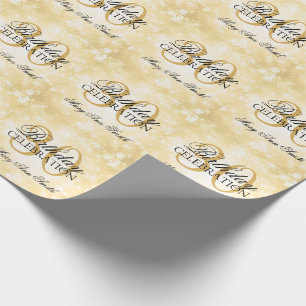 Gold Winter Wonderland 30th Birthday Party Wrapping Paper