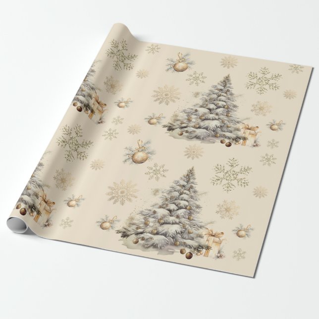 Gold Winter Wrapping Paper (Unrolled)