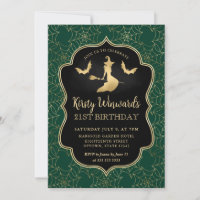 Gold Witch Frame and Cobwebs 21st Birthday