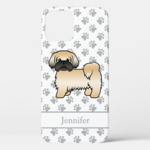 Gold With Black Mask Shih Tzu Cartoon Dog & Name iPhone 12 Pro Case