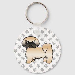 Gold With Black Mask Shih Tzu Cute Cartoon Dog Key Ring