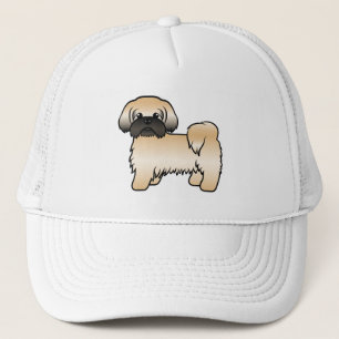 Gold With Black Mask Shih Tzu Cute Cartoon Dog Trucker Hat