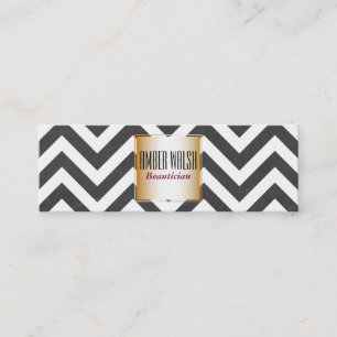 Gold with Chevron Pattern Contemporary Mini Business Card