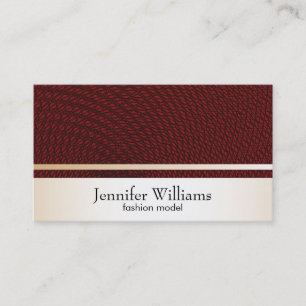 Gold with Dark Red Guilloche Pattern Business Card