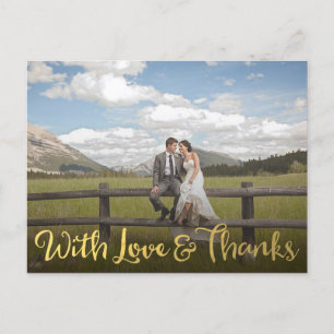 Gold With Love and Thanks Photo Postcard
