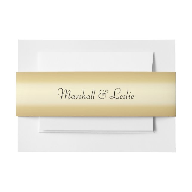 Gold with Text Invitation Belly Band (Front Example)