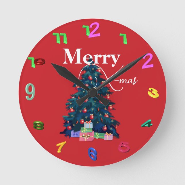 Gold with X-mas Wall Clock (Front)