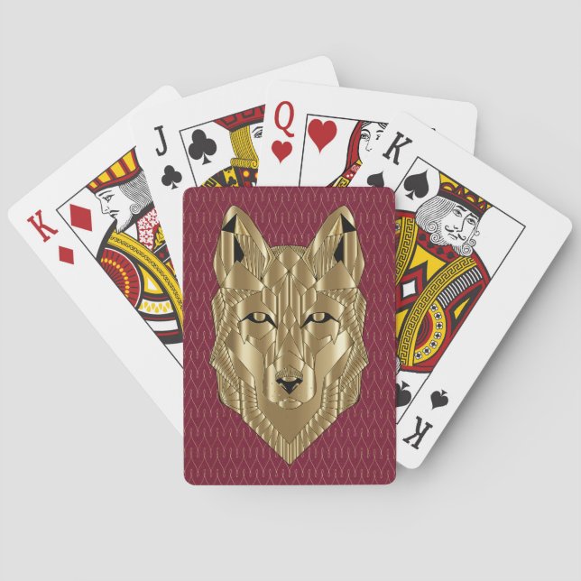 Gold Wolf Playing Cards (Back)