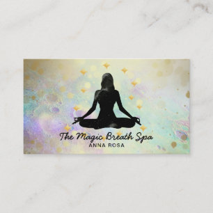 *~ Gold Woman Glitter Meditation Mindfulness Yoga Business Card