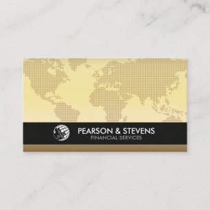 Gold World Map Business Finance Financial Card