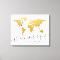 Gold World Map Destination Guest Signature