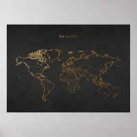 Gold World Map