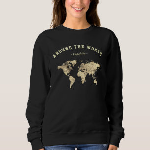 Gold World Map Traveller  Sweatshirt