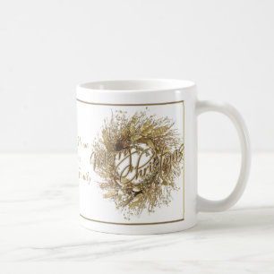 Gold Wreath Merry Christmas Coffee Mug