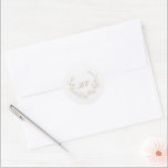 Gold Wreath Monogram Elegant Wedding Classic Round Sticker<br><div class="desc">Elegant wedding stickers featuring a clean and timeless design with your monogram inside of a wreath crest.  These stickers are great as envelope seals or for wedding favours.</div>