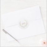Gold Wreath Monogram Elegant Wedding Classic Round Sticker<br><div class="desc">Elegant wedding stickers featuring a clean and timeless design with your monogram inside of a wreath crest.  These stickers are great as envelope seals or for wedding favours.</div>