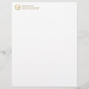 Gold Wreath Scale of Justice Attorney Letterhead Design