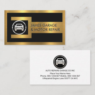Gold Wrench Frame Silver Car Nut Logo Business Card
