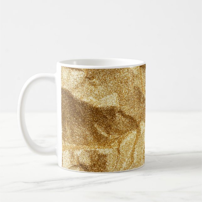 Gold wrinkled paper texture abstract background.go coffee mug (Left)