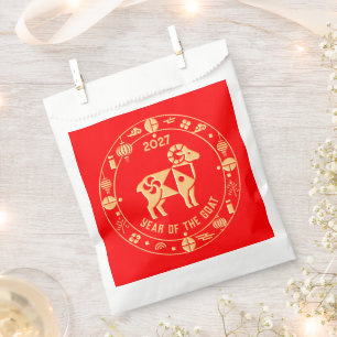 Gold Year of the Goat 2027 Favour Bags