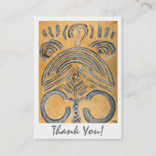 Gold Yellow Abstract Artist Thank You Art Gallery Referral Card