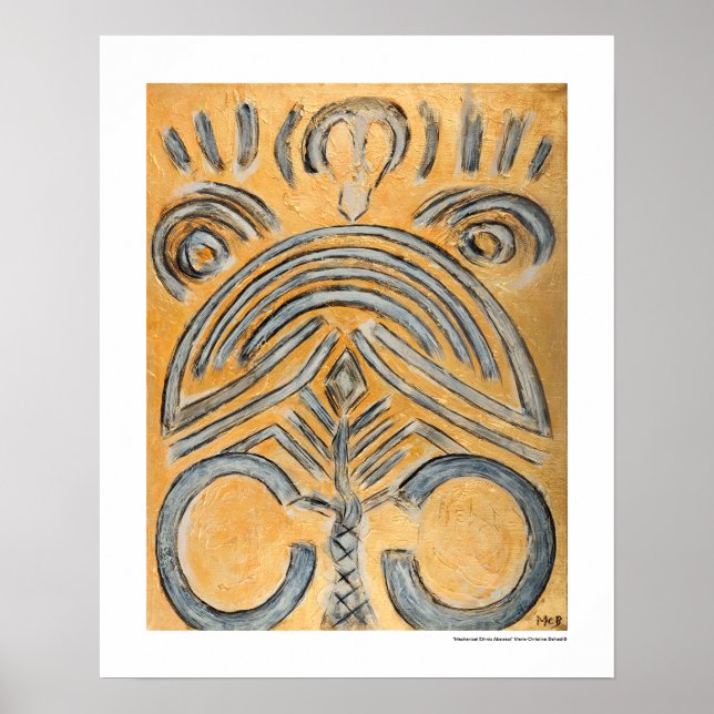 Gold Yellow Ethnic Abstract Decorative 16x20 Print (Front)