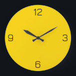 Gold Yellow FFD700 Colour with Add Your Name Optio Large Clock<br><div class="desc">Add a name, initials or some text, or keep the colour alone. Colour coordinates with other items in the store based on the name and the HEX code (six-digit hex triplet) shown. Use this code to mix, match and customise any other item to go with this, or to add to...</div>