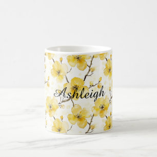 Gold Yellow Flowers Coffee Mug