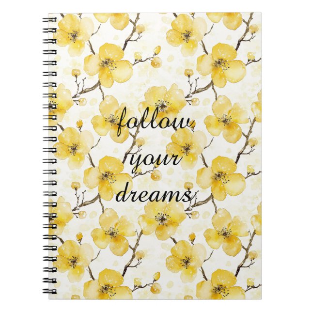 Gold Yellow Flowers  Notebook (Front)