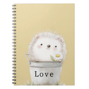 Gold Yellow Garden Hedgehog Daisy Flower  Notebook