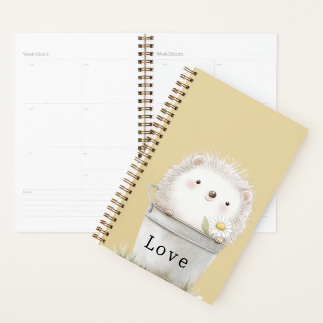 Gold Yellow Garden Hedgehog Daisy Flower  Planner (Display)